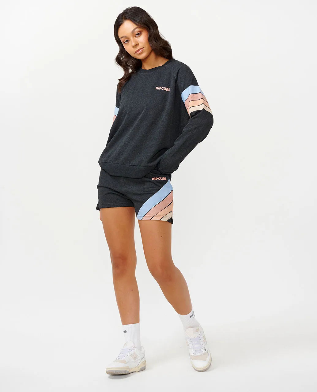 Holiday Sale Rip Curl Womens High Tide Raglan Crewneck Sweatshirt