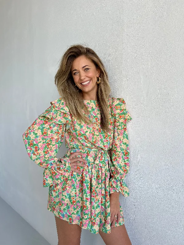 Year-End Sale Multi Floral Mini Dress