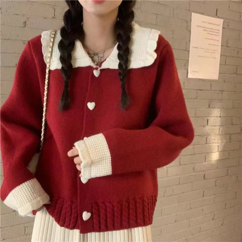 Today’s Deal Znbbw Gentle Sweater Coat Women Autumn and Winter Design Feeling Small Love Soft Glutinous Doll Neck Knitted Cardigan Female