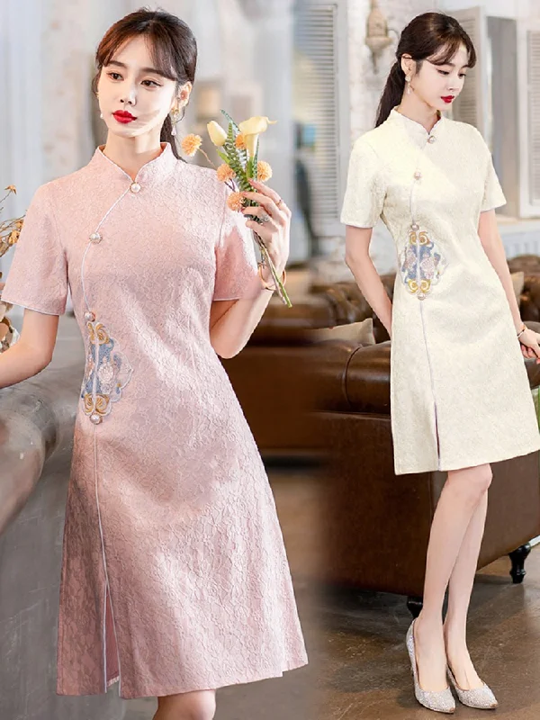 Exclusive Savings Plus Size Pastel Oriental A Line Cheongsam Dress