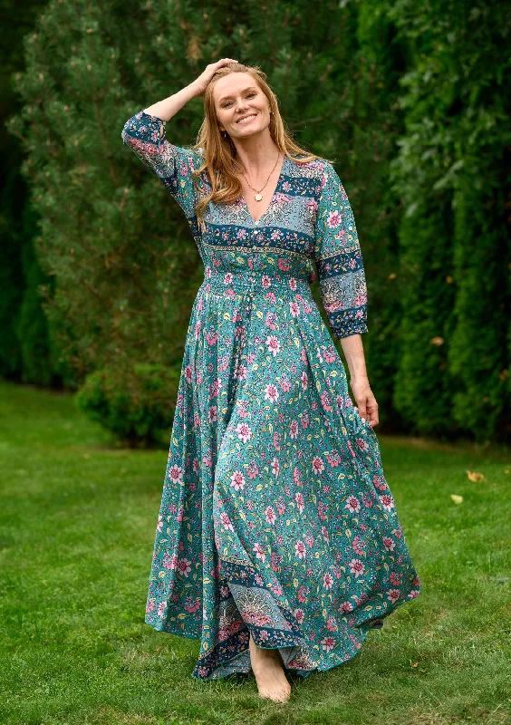 Amazing Deals Isabella Mix Flowers Green Dress