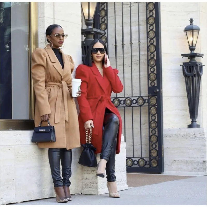 Season Finale Sale PUFF SHOULDER WATERFALL COAT