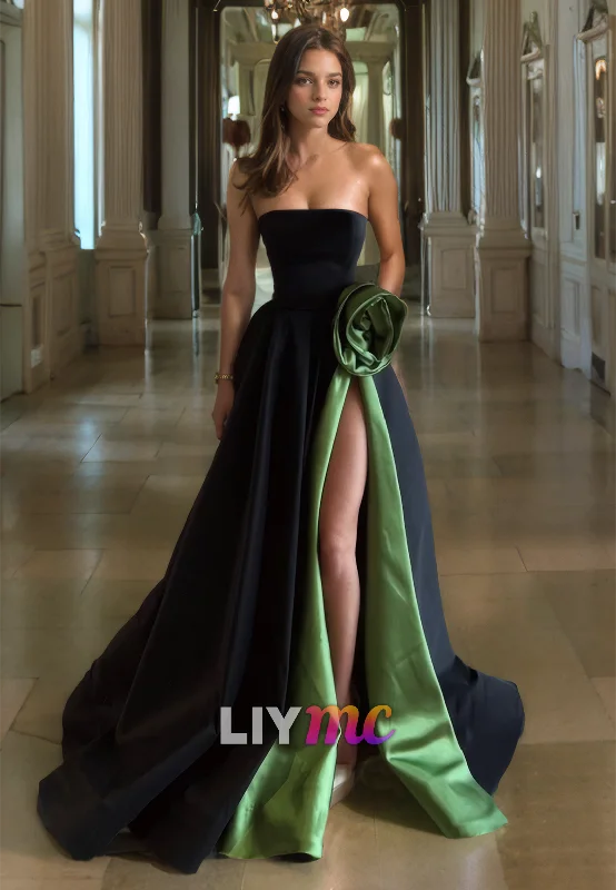 Buy More, Save More Straight Across Sleeveless Floral Embellished Pleated A-Line Prom Dress Buy More, Save More Straight Across Sleeveless Floral Embellished Pleated A-Line Prom Dress