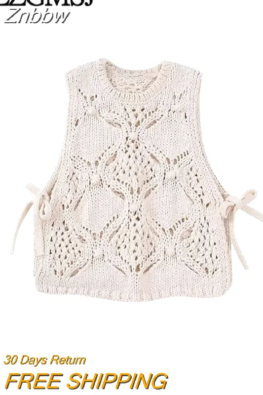Buy More, Save More Znbbw TRAF Women Summer Solid Jacquard Knitted Vest Sweater Vintage O-Neck Sleeveless Female Waistcoat Chic Casual Tops 0410 Buy More, Save More Znbbw TRAF Women Summer Solid Jacquard Knitted Vest Sweater Vintage O-Neck Sleeveless Female Waistcoat Chic Casual Tops 0410