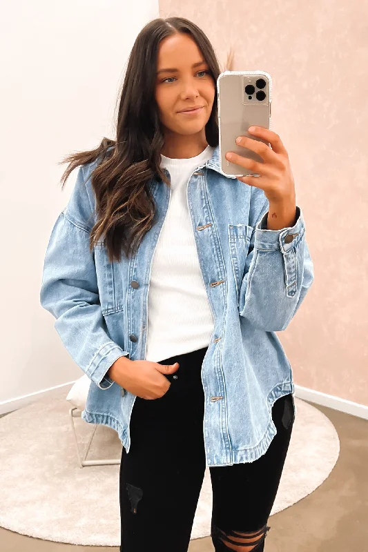Final Markdown Dale Shacket Light Blue