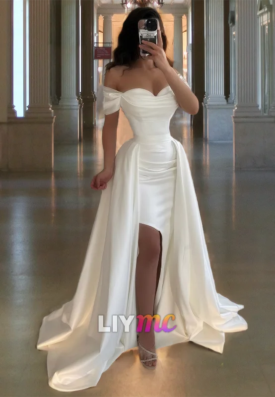 Closeout Sale Sweetheart Strapless Bodycon Sleek Sweep Train Prom Dress