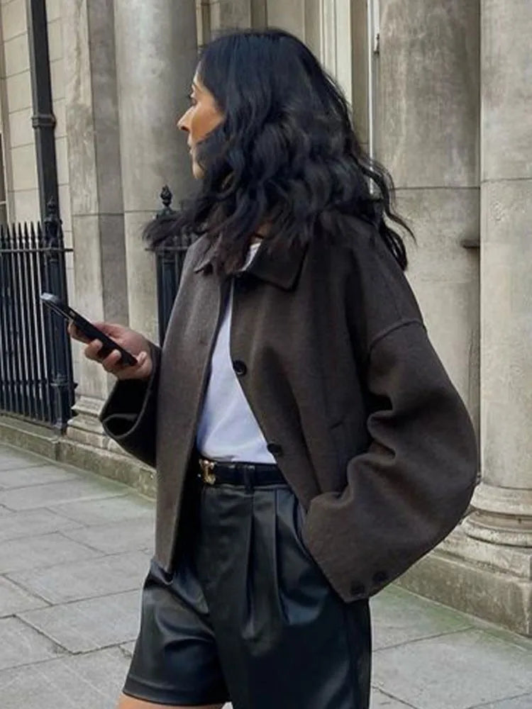 Bonus Savings Znbbw Fashion Lapel Long Sleeve Cropped Coat Women's Elegant Solid Single Breasted Jacket Autumn Winter Chic Warm Street Wear Bonus Savings Znbbw Fashion Lapel Long Sleeve Cropped Coat Women's Elegant Solid Single Breasted Jacket Autumn Winter Chic Warm Street Wear
