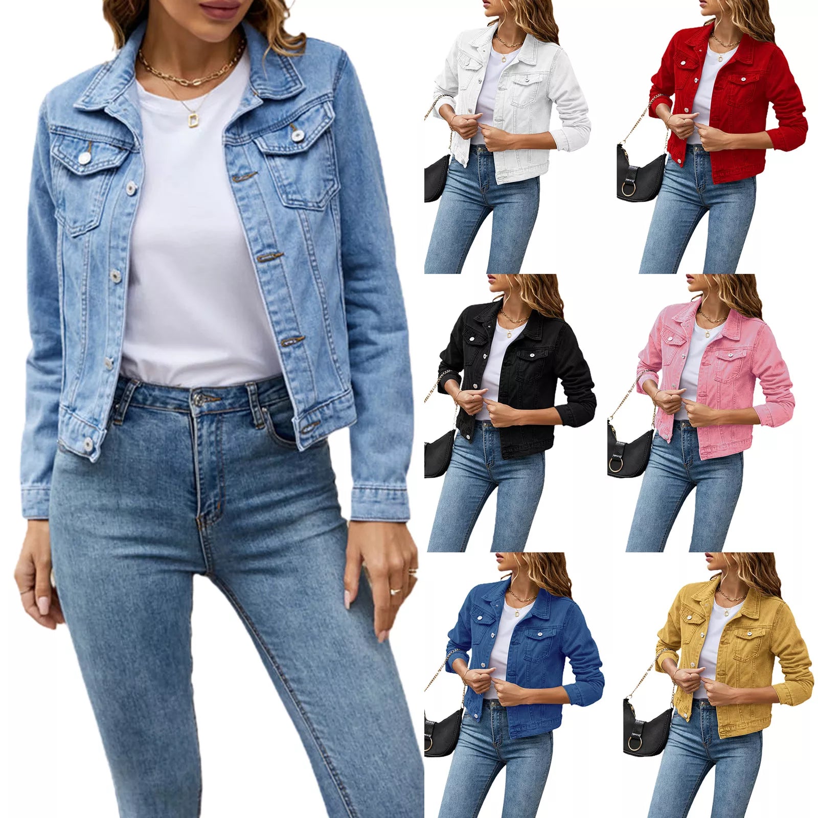 Grand Opening Sale Znbbw Women's Denim Jackets Fashion Female Casual Long Sleeve Lapel Solid Button Down Chest Pocket Slim Jean Jacket Fall Winter Coat Grand Opening Sale Znbbw Women's Denim Jackets Fashion Female Casual Long Sleeve Lapel Solid Button Down Chest Pocket Slim Jean Jacket Fall Winter Coat