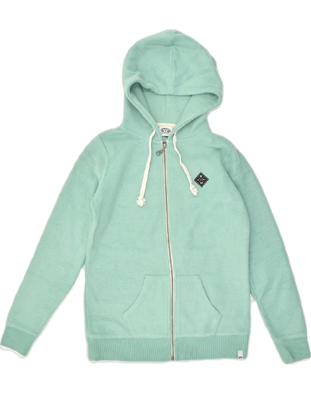 Major Savings ANIMAL Womens Fleece Zip Hoodie Sweater UK 6 XS Green Polyester