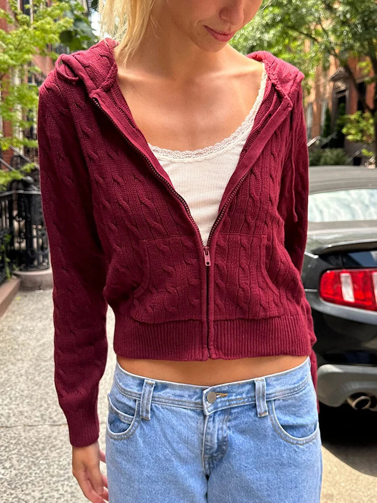 Final Markdown Znbbw Knitted Zip-up Cardigan Sweater Women Streetwear Cotton Pocket Hooded Sweaters Coat Autumn Vintage Sweet Slim Crop Top Y2k Final Markdown Znbbw Knitted Zip-up Cardigan Sweater Women Streetwear Cotton Pocket Hooded Sweaters Coat Autumn Vintage Sweet Slim Crop Top Y2k