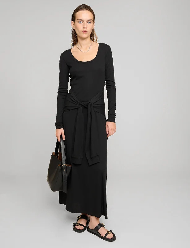Final Markdown Sleeve-Tie Long Sleeve Dress