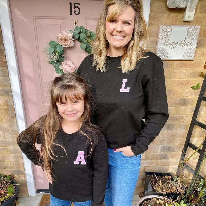 Price Reduction Patch 22 Black Matching Initial Sweatshirts
