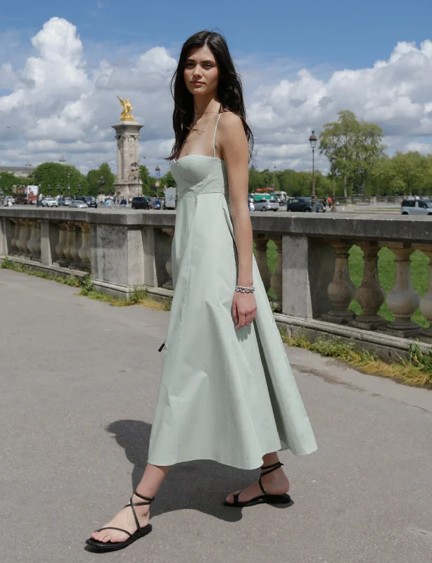Lowest Price Antonia Padded Dress in Sage