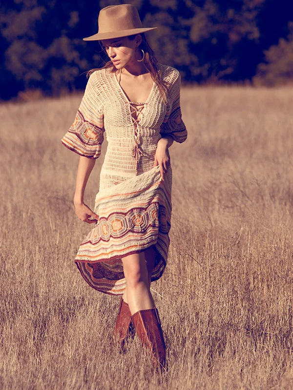 Crazy Savings Crochet Carly Maxi Dress - Cream