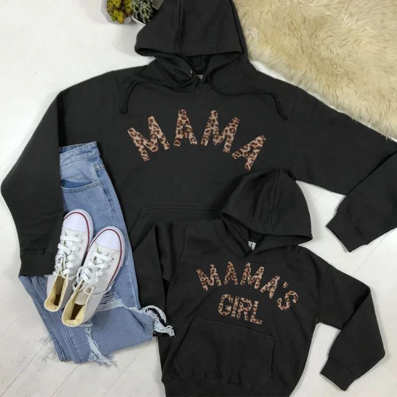 Online Exclusive Mama & Mama's Girl Matching Leopard Storm Grey Hoodies (MRK X)