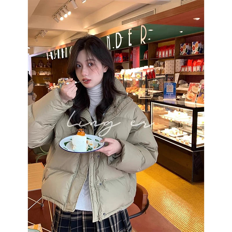 Today’s Special Znbbw Parkas Women Streetwear Cropped Down Coat Korean Sweet Puffer Jacket Winter Solid Casual All Match Cotton Padded Outwear Today’s Special Znbbw Parkas Women Streetwear Cropped Down Coat Korean Sweet Puffer Jacket Winter Solid Casual All Match Cotton Padded Outwear