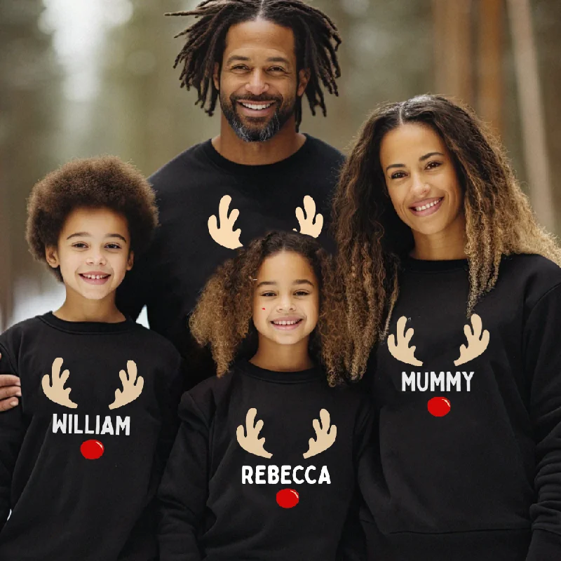 Steals and Deals Reindeer Family Matching Christmas Sweatshirts