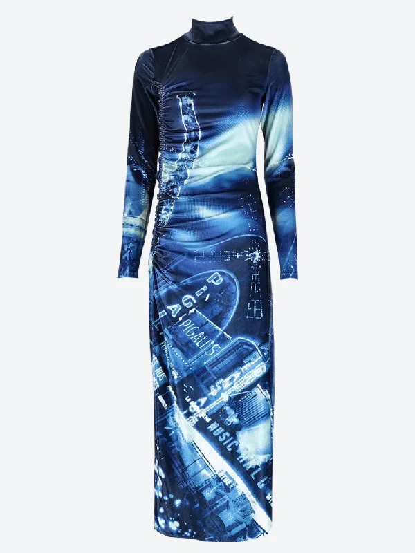 Blowout Deals Printed pigalle velvet long dress