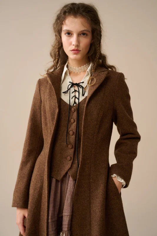 Savings Event Doreen 15 |Vest-Layered 100% Wool Coat