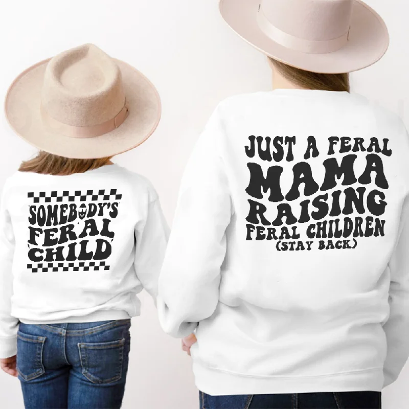 Fantastic Deals Just A Feral Mama/ Feral Child Matching Mum & Kid Sweatshirts