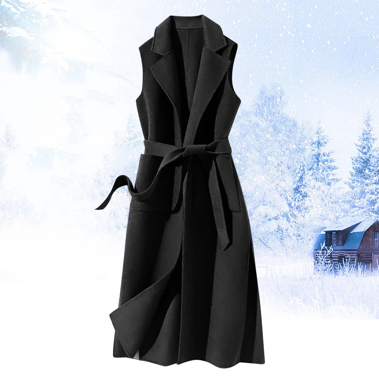 Clearance Items Znbbw Women's Autumn And Winter Vest Woolen Fashion Sleeveless Solid Color Strap Personality Long Vest Jacket Women Long Wool Coats Clearance Items Znbbw Women's Autumn And Winter Vest Woolen Fashion Sleeveless Solid Color Strap Personality Long Vest Jacket Women Long Wool Coats