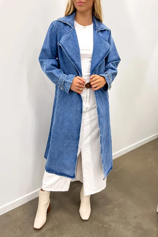 Sale Event Tori Denim Trench Mid Blue
