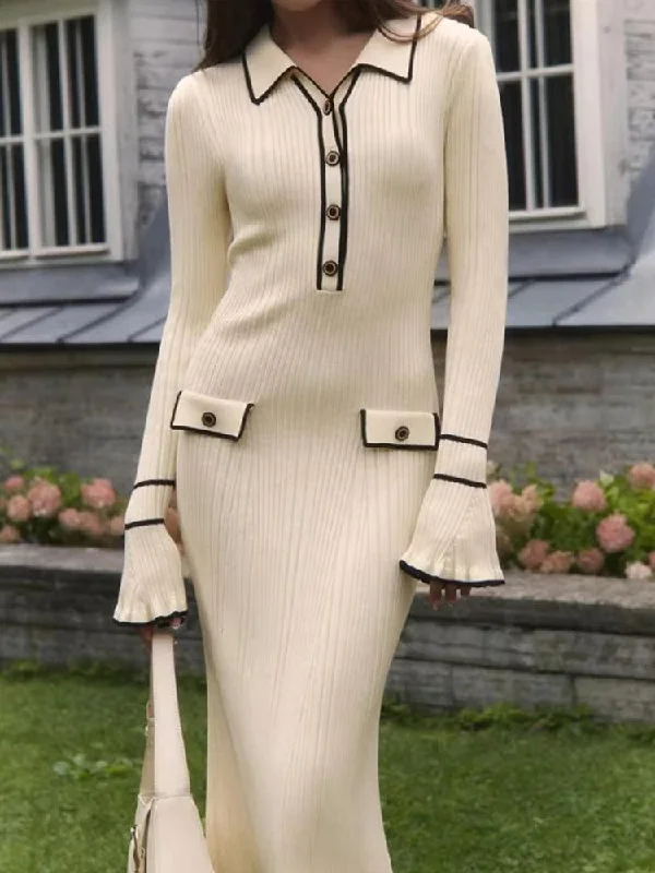 Stock Clearance Classic Ribbed Midi Dress