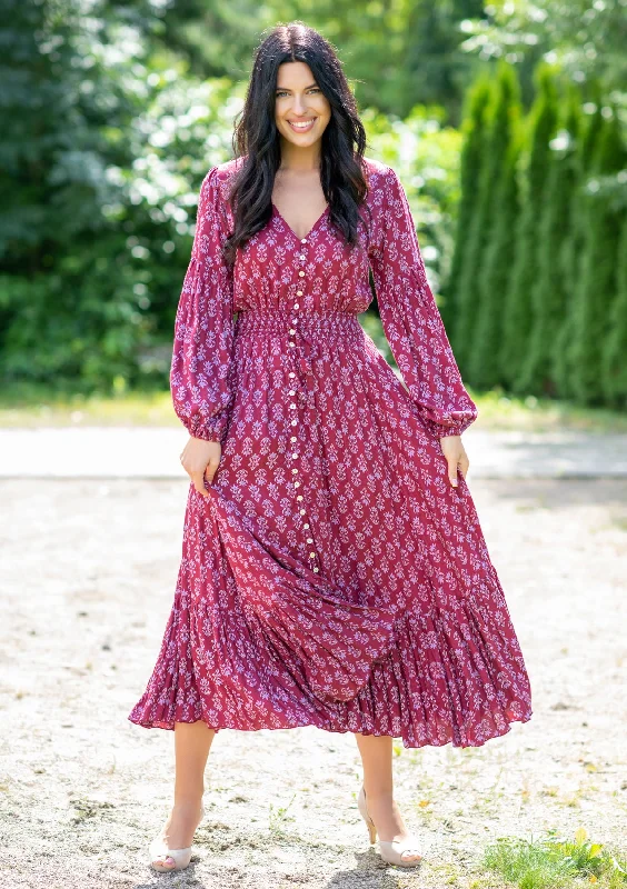 Final Clearance Simona Bordeaux Dress