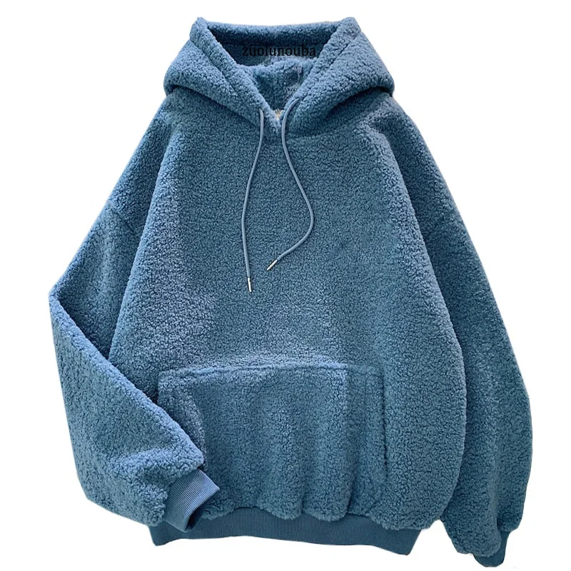 Extra Savings Autumn Winter Thick Warm Coat Velvet Cashmere Women Hoody Sweatshirt Solid Blue Pullover Casual Tops Lady Loose Long Sleeve Extra Savings Autumn Winter Thick Warm Coat Velvet Cashmere Women Hoody Sweatshirt Solid Blue Pullover Casual Tops Lady Loose Long Sleeve