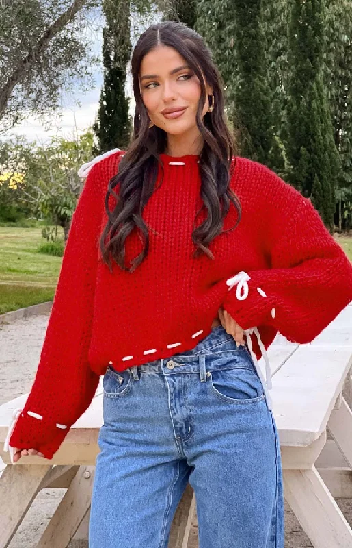 Super Bargain Bea Red Sweater