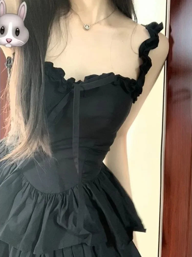 While Supplies Last Hrajuku Goth Cute Fashion Lolita Party Ruffles Cake Y2K Black Soft Coquette Short Girl 2024 Kawaii Dress While Supplies Last Hrajuku Goth Cute Fashion Lolita Party Ruffles Cake Y2K Black Soft Coquette Short Girl 2024 Kawaii Dress