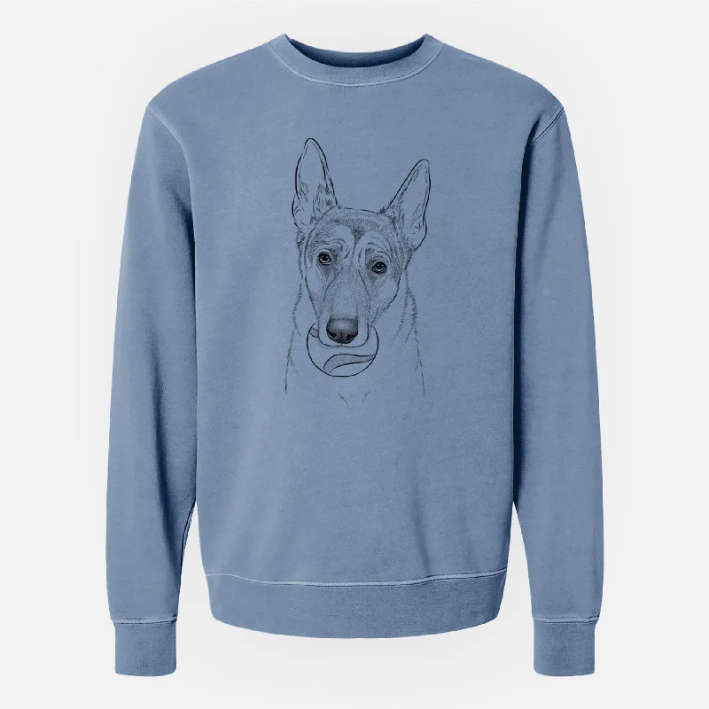 Hurry In Bare Greta the German Shepherd - Unisex Pigment Dyed Crew Sweatshirt