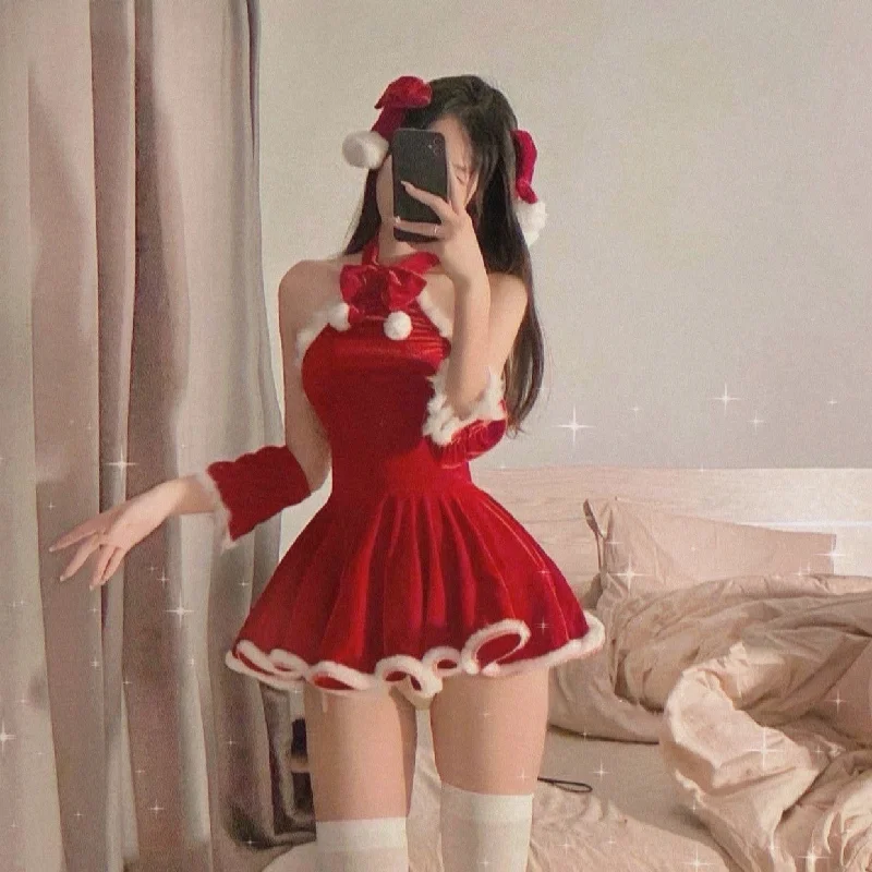 Unmissable Offer Christmas cosplay bow dress suit yv30415