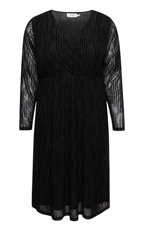 YEAR-End Clearance Fransa Plus - Gail Velvet Burnout Mesh Dress