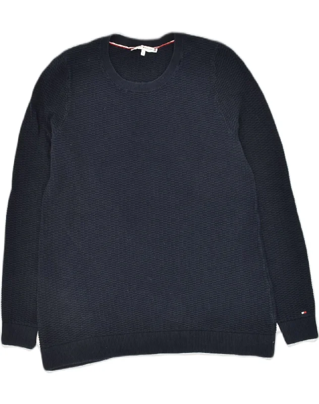 Can't Be Beat TOMMY HILFIGER Womens Crew Neck Jumper Sweater UK 12 Medium Navy Blue