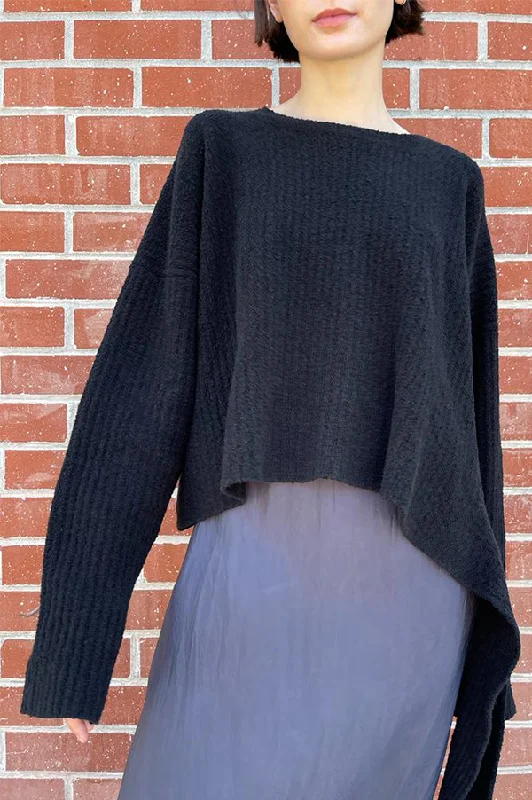 Big Discounts Rib Sash Pullover in Black (Sold Out)