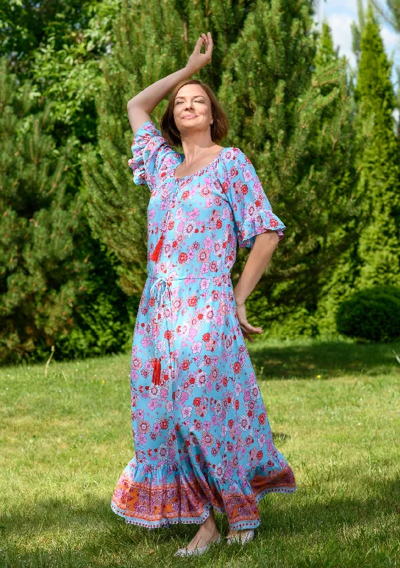 Today’s Deal Dreamer Blue Mix Flowers Dress
