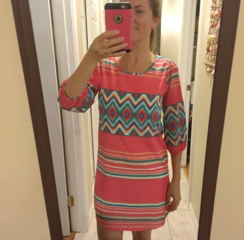 Savings Galore Pink in Aztec Dress