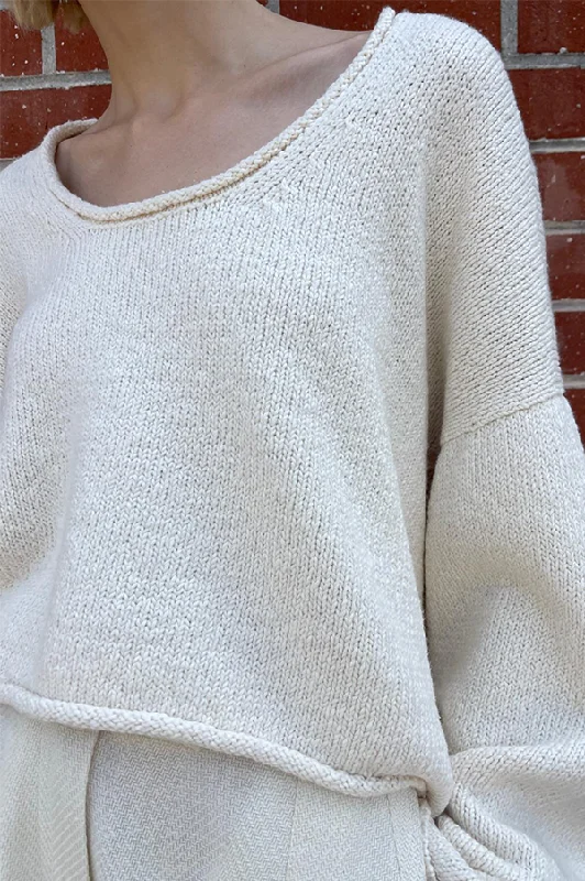 Huge Discounts Roving U Neck Sweater in Raw White (Sold Out)