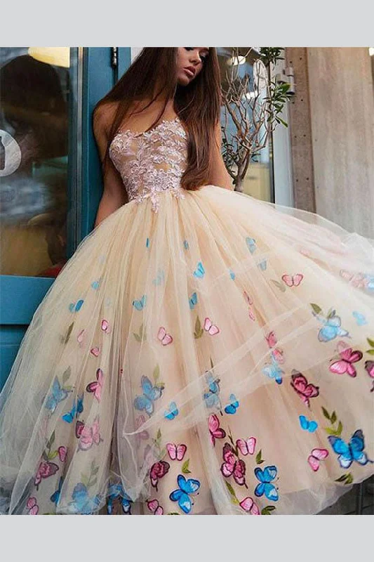 Special Price Sexy Strapless Ball Gown Tea-Length Tulle Prom Dresses N427