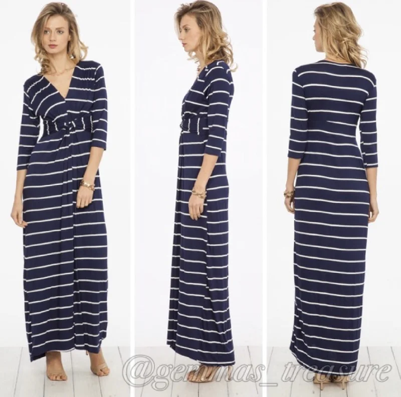 Buy More, Save More Navy & White Stripe Twist Maxi