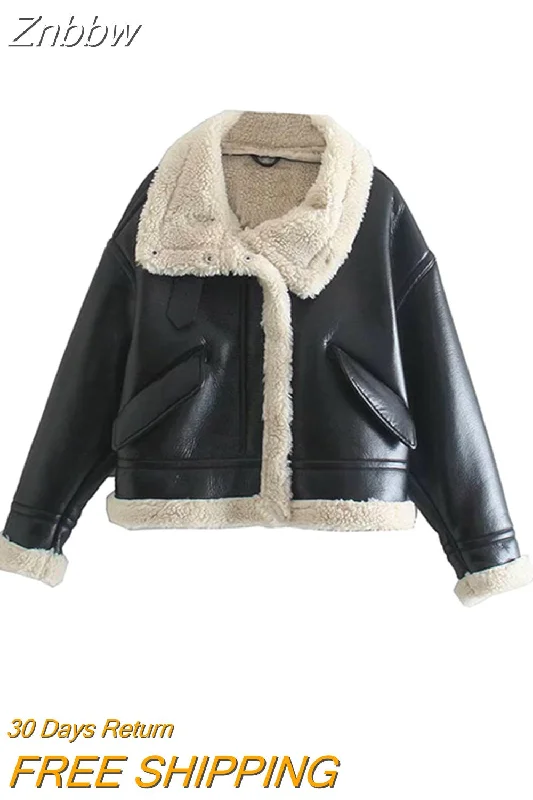 Unbeatable Prices Znbbw Women Streetwear Faux Lamb Leather Fur Lapel Crop Jacket Autumn Female Moto Biker Thick Warm Sheepskin Outwear Coat Unbeatable Prices Znbbw Women Streetwear Faux Lamb Leather Fur Lapel Crop Jacket Autumn Female Moto Biker Thick Warm Sheepskin Outwear Coat