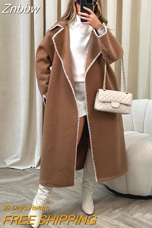Steals and Deals Znbbw Women's Fashion Thick Warm Woolen Coat Casual Loose Long Overcoat 2023 Autumn/Winter New Female Luxury Party Street Wear Outwear Steals and Deals Znbbw Women's Fashion Thick Warm Woolen Coat Casual Loose Long Overcoat 2023 Autumn/Winter New Female Luxury Party Street Wear Outwear