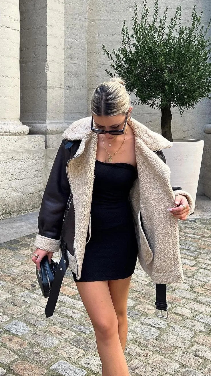 The Best Prices Znbbw Faux Fur Jacket With Zipper Women Long Sleeve Double-sided Jackets Warm Coat Female Casual Lapel Lace Up Tops The Best Prices Znbbw Faux Fur Jacket With Zipper Women Long Sleeve Double-sided Jackets Warm Coat Female Casual Lapel Lace Up Tops