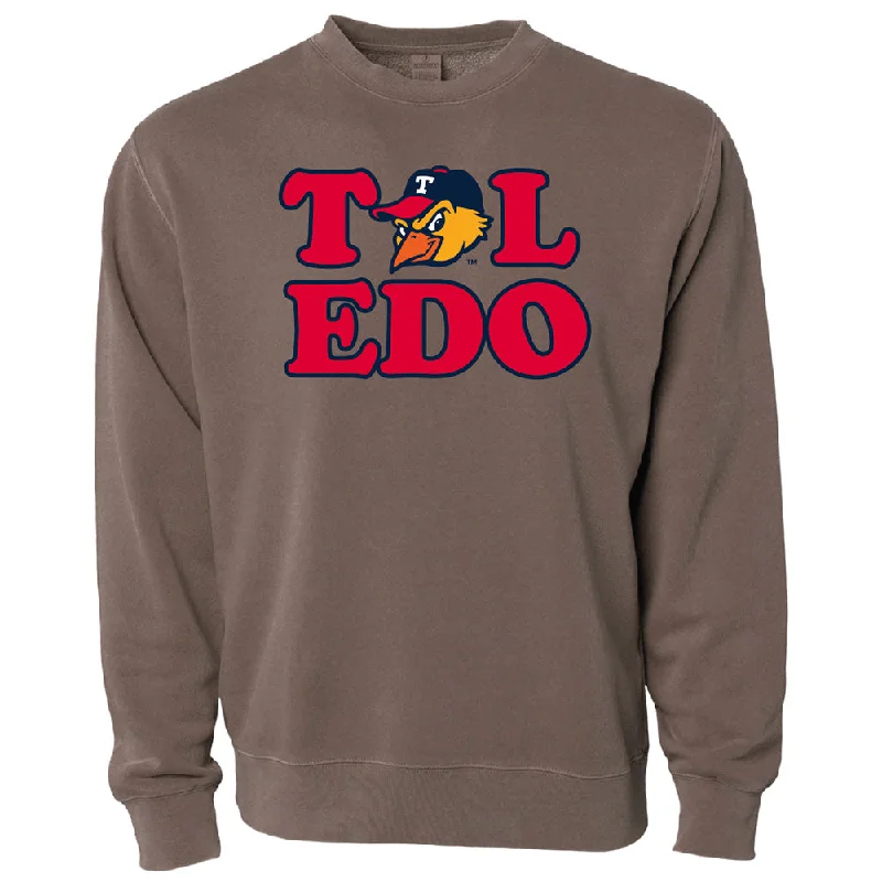 Deep Discounts Toledo Mud Hens Collins Toledo Head Crewneck Sweatshirt