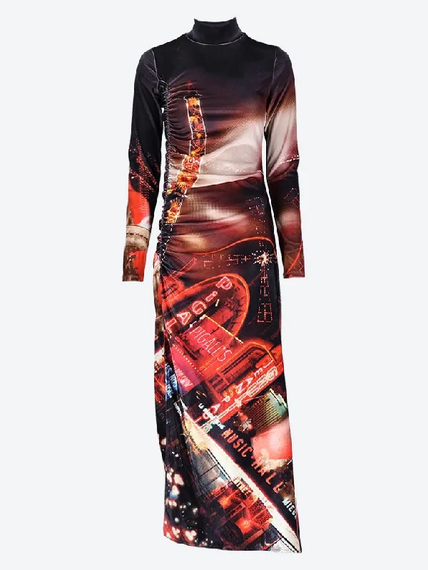 Deal of the Week Printed pigalle velvet long dress
