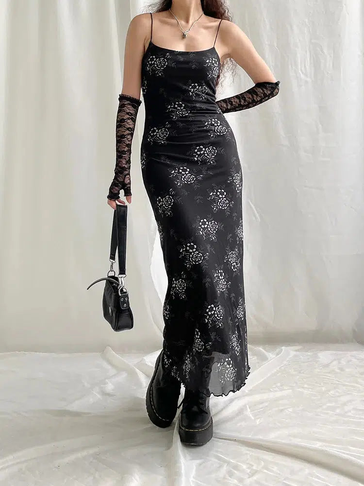 Today’s Deal Grunge Floral Mesh Midi Dress