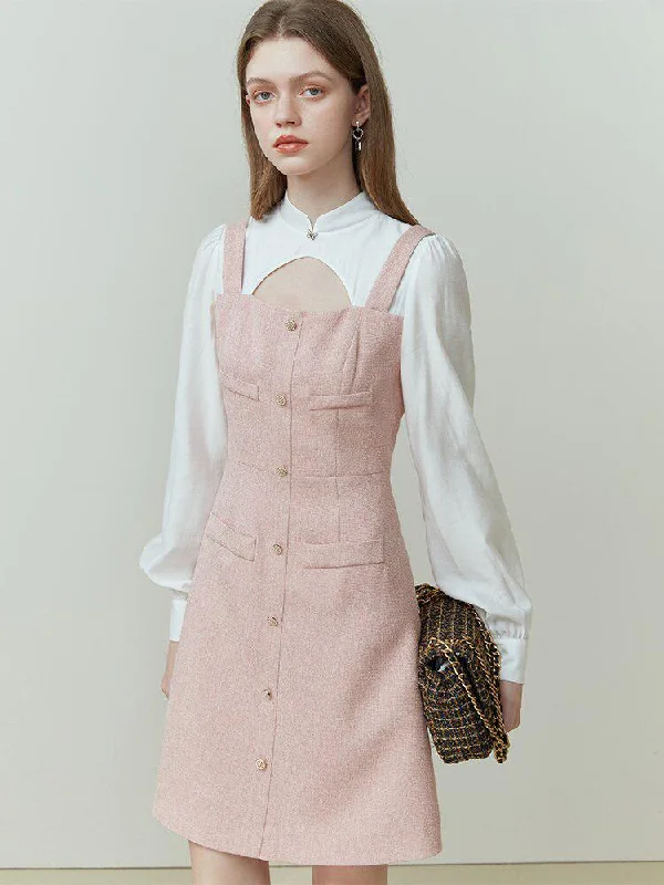 Weekend Deal Soft Girl Mini Dress With Shirt Sleeve