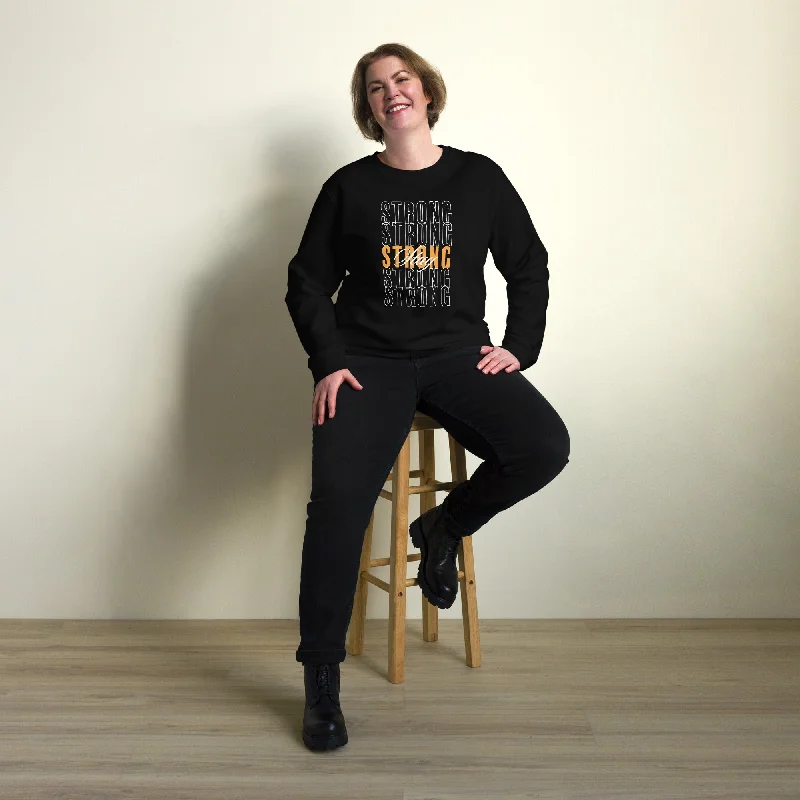 Markdown Madness Stay Strong Typography Graphic Women Organic Sweatshirt