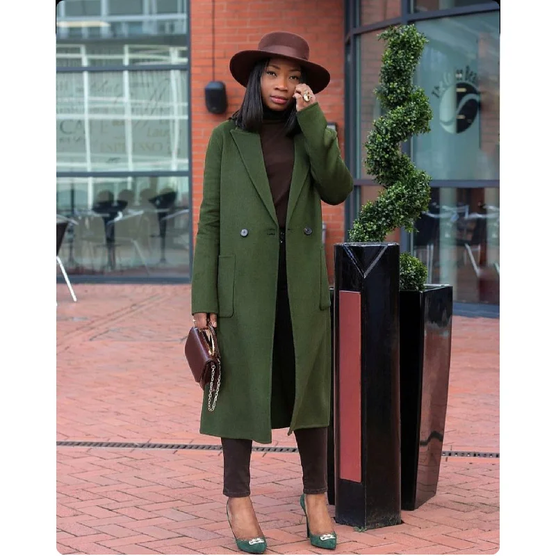 Stock Clearance Side Pocketed Long Coat